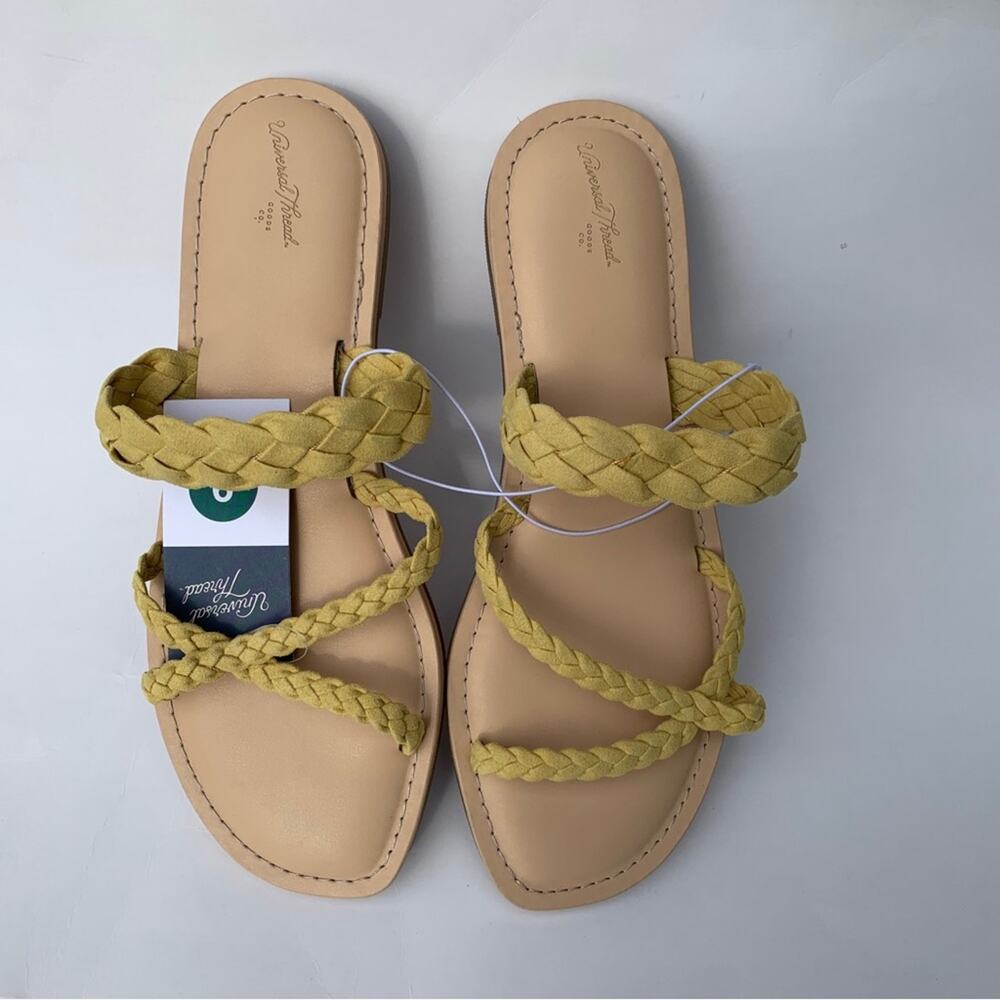 Universal Thread Women’s Braided Bone Hilda Flat Sandals Size 9
